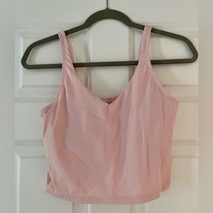 Women’s Crop Workout Vneck Light Pink Top